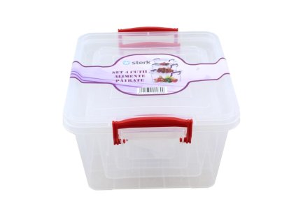 Set hranatých dóz Maya 4 ks