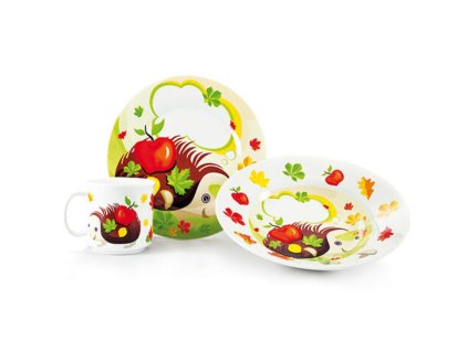 3 dielna keramická detská súprava Ježko