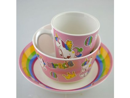 3 dielna keramická detská súprava Unicorn