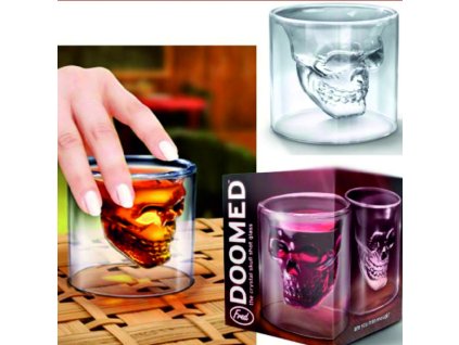 Sklenené poháre v tvare lebky 90 ml ACHI