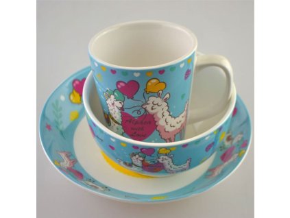 3 dielna keramická detská súprava Alpaca