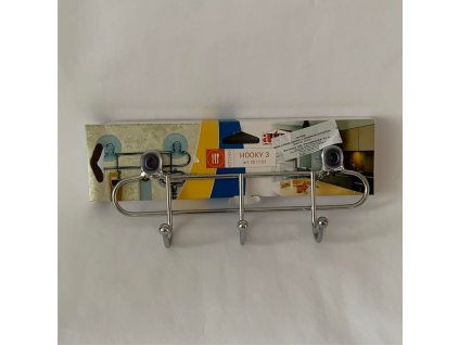 Vešiak chrómovaný s prísavkou 3 háčikový