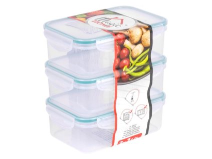 801521 Dóza MagicHome Lunchbox sada 3 x 1000 ml, obdĺžniková, Clip
