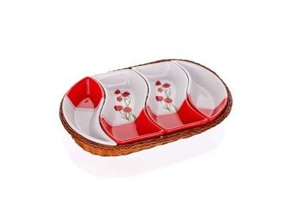 334119 Misa v košíku 31x19 cm, 4 diely Red Poppy, BANQUET