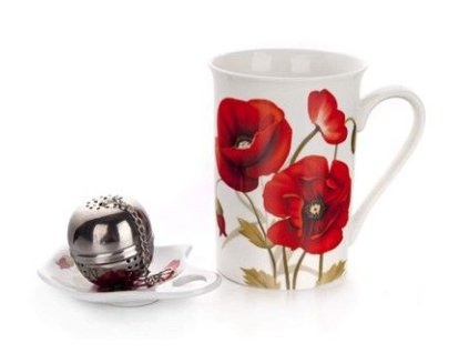 Čajová sada Red Poppy 3 diely, BANQUET