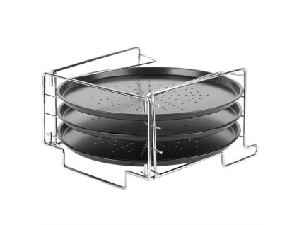 Sada troch foriem na pizzu v praktickom stojane