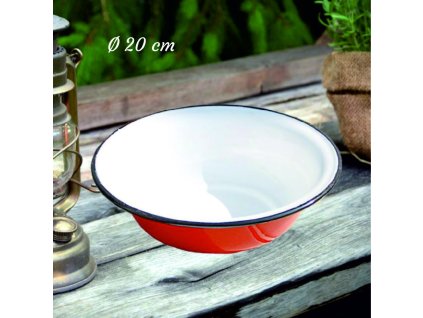 6710201 Smaltovaný hlboký tanier s čiernym okrajom 20 cm BARABARA