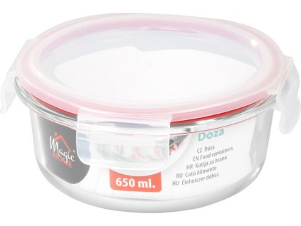 8011062 Dóza okrúhla, 650 ml s vekom, Clip, sklenená