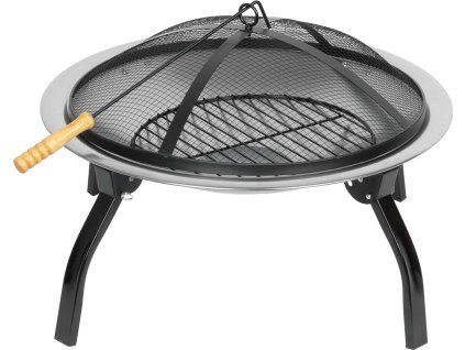 Ohnisko BBQ, kovové, okrúhle, 57x57x40 cm
