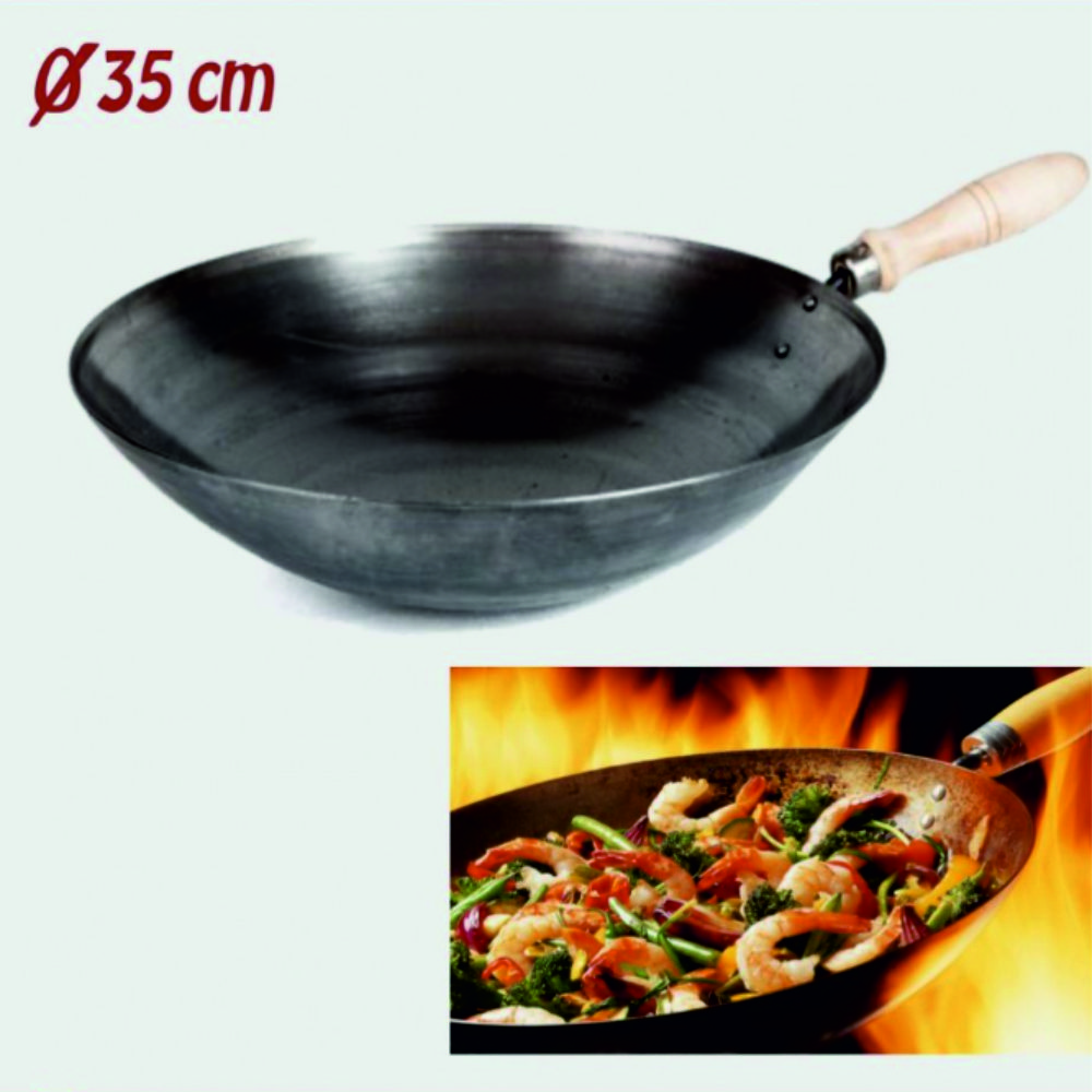 Železná panvica Wok 35 cm KAPIGA
