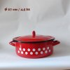 6771257 Smaltovaný kastról s pokrievkou červený bodkovaný 4,5 lit