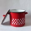 Smaltovaný hrniec s pokrievkou červený bodkovaný 6 lit