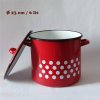 Smaltovaný hrniec s pokrievkou červený bodkovaný 6 lit
