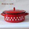 6771288 Smaltovaný kastról s pokrievkou červený bodkovaný 5,5 lit