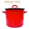 Smaltovaný hrniec s pokrievkou červený 15 lit