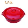 Smaltovaný kastról s pokrievkou červený 4,5 lit