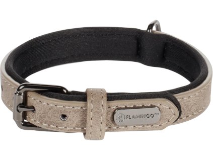 Flamingo Delu Obojek s neoprenovym polstrovanim Taupe XS S 1202202517563128654