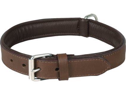 Flamingo Arizona Kozeny obojek s penovou vyplni Hneda M L 2607202309132181354