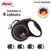FLEXI Voditko Black Design M pasek 5m cerno ruzove 220720251609334658