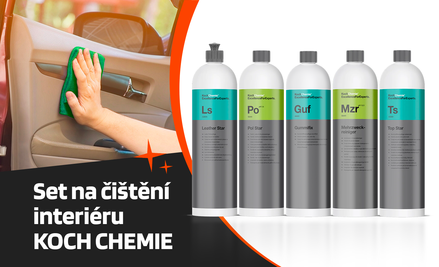 Set autokosmetiky na čištění interiéru