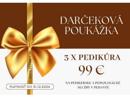 Darčeková poukážka | 3 x pedikúra