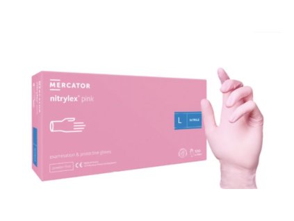 Rukavice nitrilové Ružové L