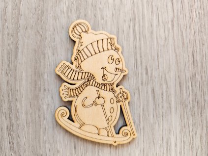 Dekorační figurka - Sněhuláček na lyžích