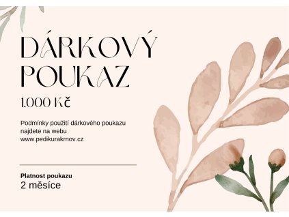Pedikura Krnov darkovy poukaz 1000Kc