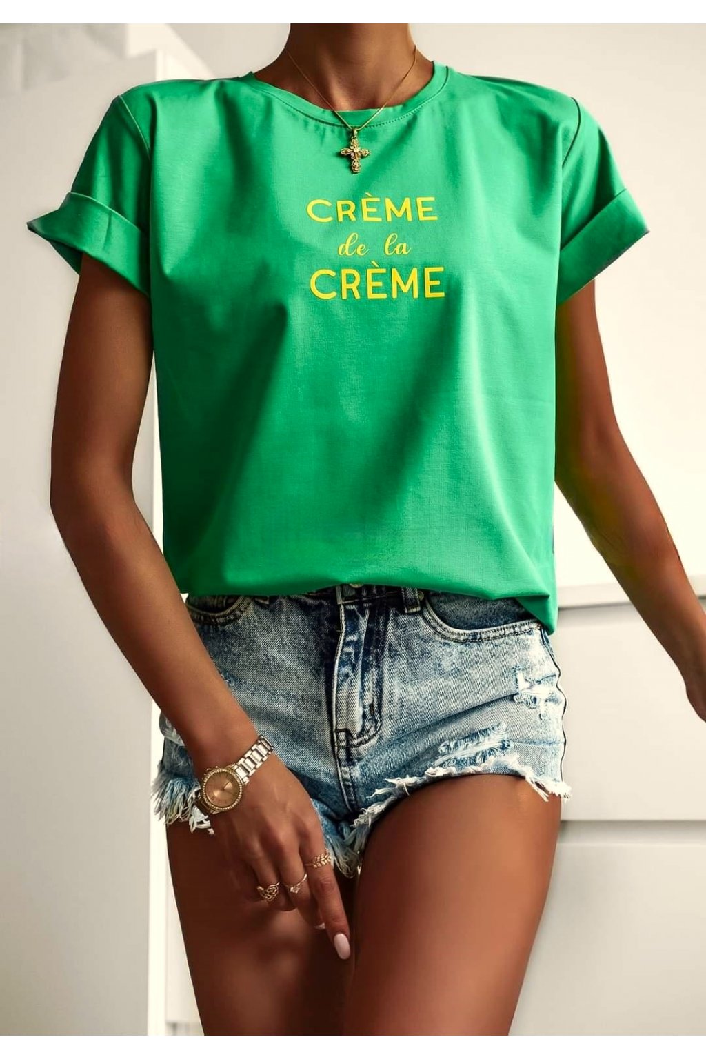 Dámské tričko Lara Créme zelené