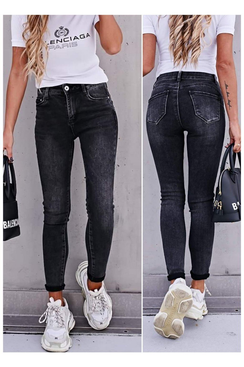 černé jeans jednoduché trendy