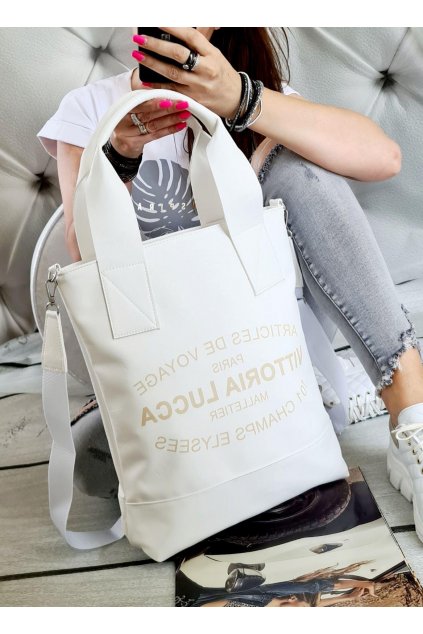 LAURA BIAGGI bílá kabelka trendy eko kůže koženka KŮŽE