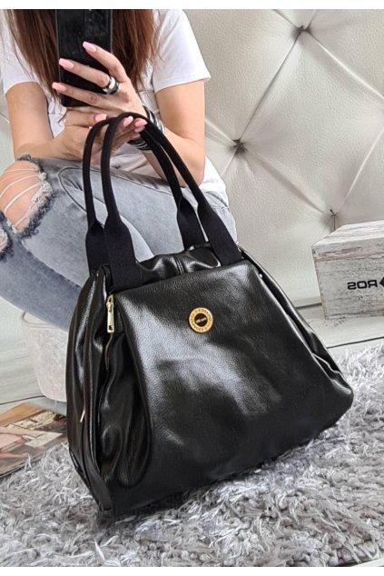 kabelka trendy laura biaggi ČERNÁ black EKO KŮŽE KOŽENKA elegant