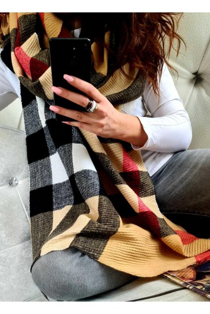 ŠÁLA LUXANA hnědá příjemný materiál tip na dárek