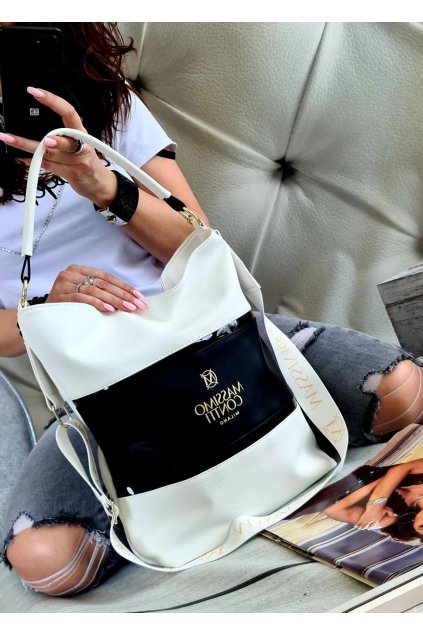 Massimo Contti luxusní značkové kabelky trendy fashion bíločerná