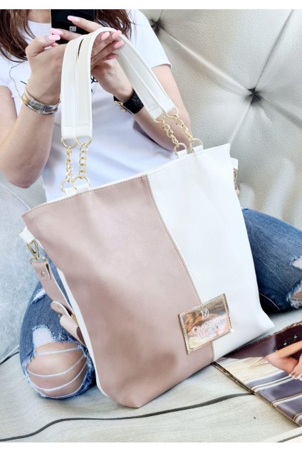 Massimo Contti luxusní značkové kabelky trendy fashion bílorůžová