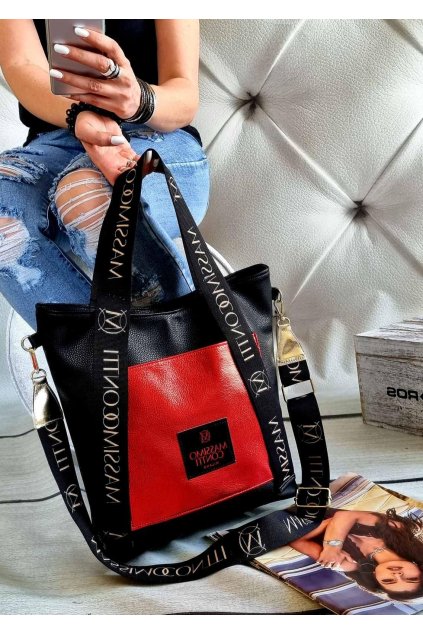 Massimo contii černočervená kabelka trendy značková luxusní kabelka