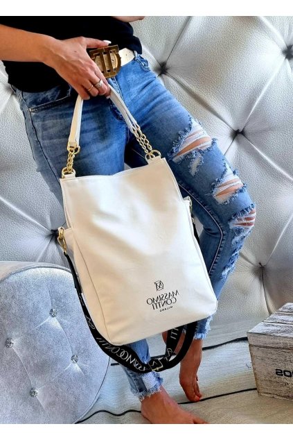 massimo contti cuttys bílá italy fashion značková luxusní kabelka
