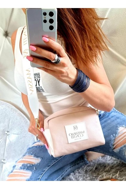KABELKA massimo contti značková luxusní kabelka crossbody světle růžová