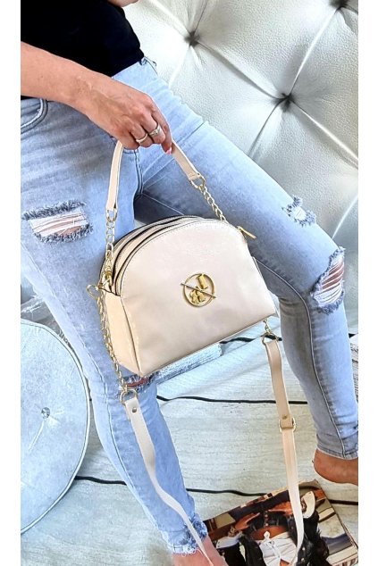 crossbody laura biaggi candy béžová barva značková kabelka