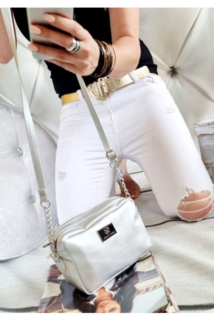 crossbody laura biaggi STŘÍBRNÁ značková kabelka luxusní