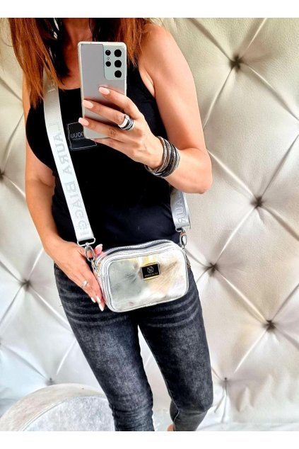 crossbody laura biaggi silver značková luxusní kabelka crossbody