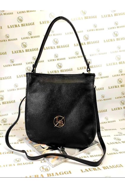 kabelka kůže laura biaggi luxusní kžená kabelka značková vyrobena v itálii černá black