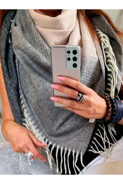 šátek trendy florence černošedorůžový vlna