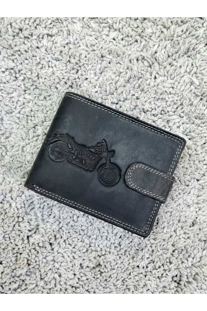 Pánská stylová peněženka s motorkou šedá