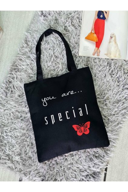 Stylová látková nákupn taška černá Special