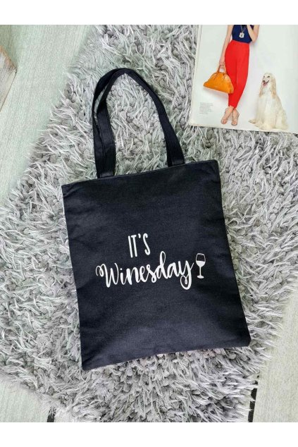 Stylová látková nákupn taška černá Winesday
