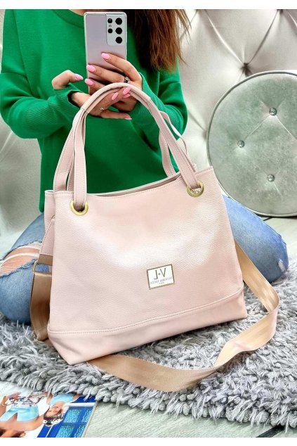 kabelka trendy vittoria lucca světle růžová značková luxusní kabelka