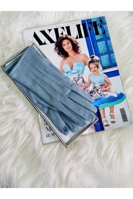 rukavice zelené trendy elegant zimní světle modré dusty blue