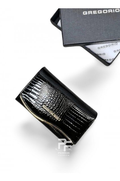 Luxusní dámská kožená střední peněženka Gregorio černá