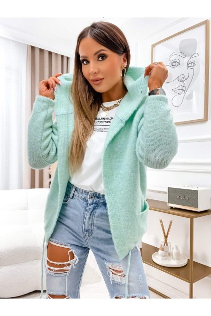 bundička stay here kratší jarní bunda trendy mentolová